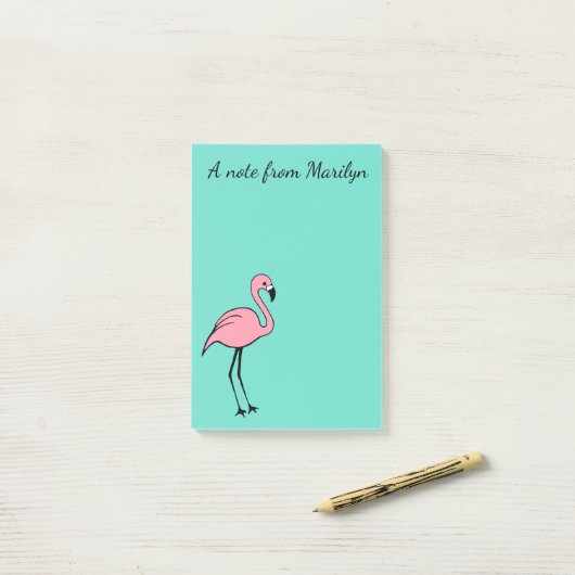 Gepersonaliseerde roze flamingo Post Het Notities  Post-it® Notes (Op bureau)