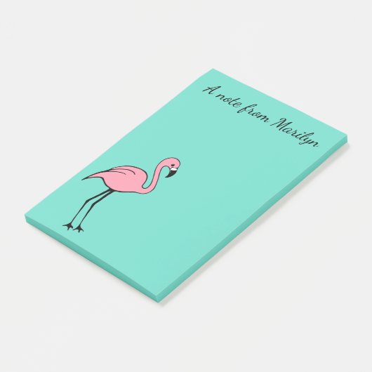 Gepersonaliseerde roze flamingo Post Het Notities  Post-it® Notes (Schuin)