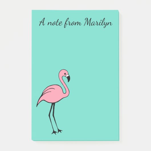 Gepersonaliseerde roze flamingo Post Het Notities  Post-it® Notes (Voorkant)