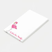 Gepersonaliseerde roze flamingo Tropical Island Bi Post-it® Notes (Schuin)
