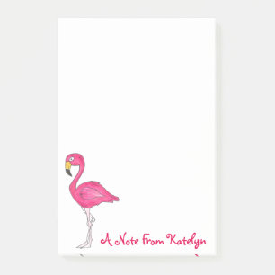 Gepersonaliseerde roze flamingo Tropical Island Bi Post-it® Notes