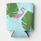 Gepersonaliseerde roze flamingo tropisch blikjeskoeler (Voorkant)