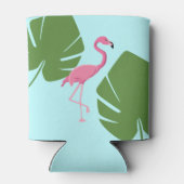 Gepersonaliseerde roze flamingo tropisch blikjeskoeler (Achterkant)