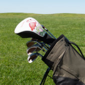 Gepersonaliseerde roze flamingo tropisch golfheadcover (Insitu)