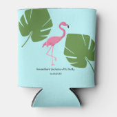 Gepersonaliseerde roze flamingo tropische bachelor blikjeskoeler (Voorkant)