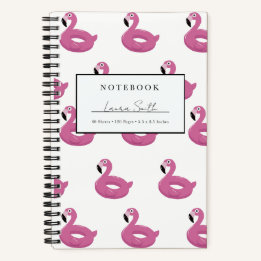 Gepersonaliseerde Roze Flamingo Zwembad Drijver No Notitieboek