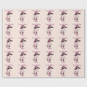 Gepersonaliseerde Roze Flapper Meisje Verjaardag Cadeaupapier (Vlak)