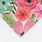 Gepersonaliseerde roze florale babydeken fleece deken (Hoek)