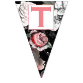 Gepersonaliseerde roze florale patten baby meisje vlaggetjes (Tweede vlag)