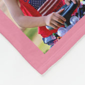 Gepersonaliseerde roze foto collage monogrammed Gi Fleece Deken (Hoek)