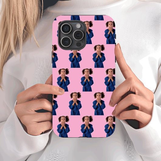 Gepersonaliseerde roze fotocollage Kids Verjaardag Case-Mate iPhone Case