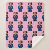 Gepersonaliseerde roze fotocollage Kids Verjaardag Sherpa Deken (Voorkant)