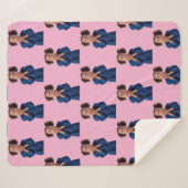 Gepersonaliseerde roze fotocollage Kids Verjaardag Sherpa Deken (Voorkant (horizontaal))