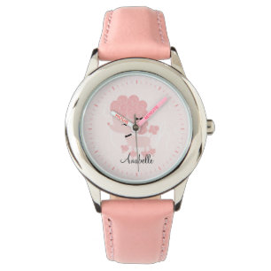 Gepersonaliseerde roze Franse poedel Horloge