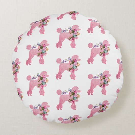 Gepersonaliseerde roze Franse ronddraaironde Rond Kussen (Achterkant)