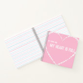 Gepersonaliseerde roze Full Heart Square Journal Notitieboek (Binnen)