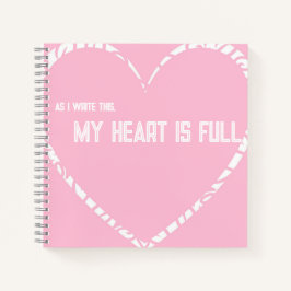 Gepersonaliseerde roze Full Heart Square Journal Notitieboek