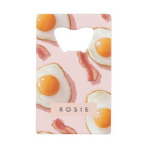 Gepersonaliseerde roze gebakken eieren en spek pat