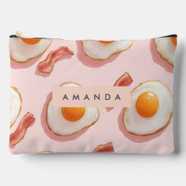 Gepersonaliseerde roze gebakken eieren en spek pat etui