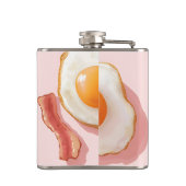 Gepersonaliseerde roze gebakken eieren en spek pat heupfles (Achterkant)