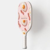 Gepersonaliseerde roze gebakken eieren en spek pat pickleball paddle (Links)