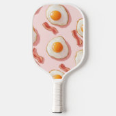 Gepersonaliseerde roze gebakken eieren en spek pat pickleball paddle (Achterkant)