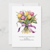 Gepersonaliseerde roze gele tulp bloemen Pasen Feestdagenkaart (Voorkant)