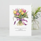 Gepersonaliseerde roze gele tulp bloemen Pasen Feestdagenkaart (Staand voorkant)