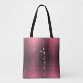 Gepersonaliseerde Roze Geometrisch Tote Bag (Voorkant)