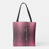 Gepersonaliseerde roze geometrische tote bag (Achterkant)