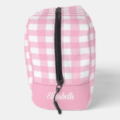 Gepersonaliseerde roze geruite plaid toilettasje (Rechts)