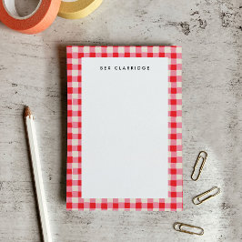 Gepersonaliseerde roze geruite post-it® notes