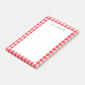 Gepersonaliseerde roze geruite post-it® notes (Schuin)