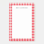 Gepersonaliseerde roze geruite post-it® notes (Voorkant)