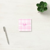 Gepersonaliseerde Roze Geruite Post-It Notities me Post-it® Notes (Kantoor)