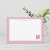 Gepersonaliseerde roze geschulpte briefpapier kaart (Staand voorkant)