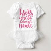 Gepersonaliseerde roze gestolen mijn ooms hart romper (Voorkant)