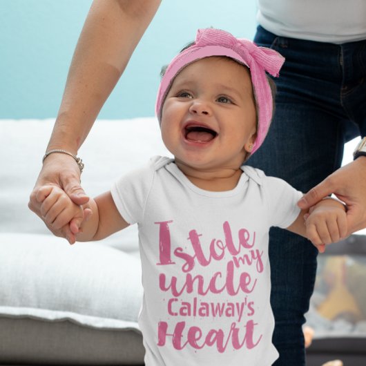 Gepersonaliseerde roze gestolen mijn ooms hart romper