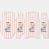 Gepersonaliseerde Roze Gestreepte Kwekerij Art - B Bedankdoosjes (Ongevouwen)