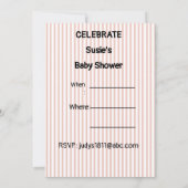 Gepersonaliseerde Roze Gestreepte Kwekerij Art - B Kaart (Achterkant)