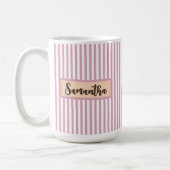 Gepersonaliseerde Roze Gestreepte Mok Cadeau voor (Links)
