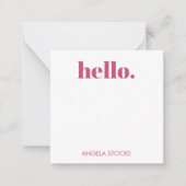 Gepersonaliseerde Roze Gingham Notitiekaartje (Voorkant)