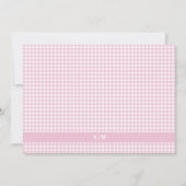 Gepersonaliseerde Roze Gingham Plaid Notitiekaartje (Achterkant)