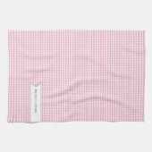Gepersonaliseerde roze Gingham Theedoek (Horizontaal)