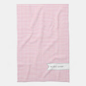 Gepersonaliseerde roze Gingham Theedoek (Verticaal)