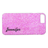 GEPERSONALISEERDE roze GIRLY GLITTER HOESJE MET NA (Achterkant (Horizontaal))