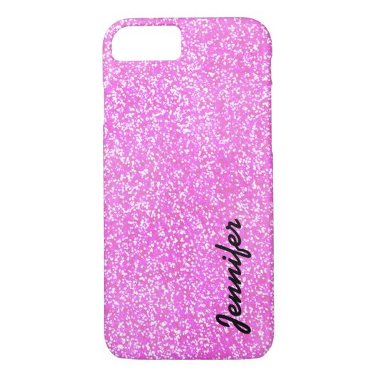 GEPERSONALISEERDE roze GIRLY GLITTER HOESJE MET NA (Achterkant)