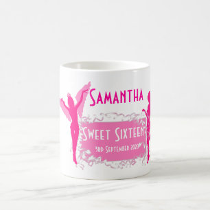 Gepersonaliseerde roze girly zoete zestien koffiemok