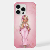 Gepersonaliseerde roze glamour telefoonhoesje iPhone hoesje (Achterkant)