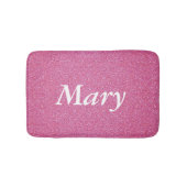 Gepersonaliseerde roze glitter badmat (Voorkant)